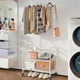 thumbnail image 2 of Laundry Basket with Wheels Rolling Laundry Hamper Laundry Sorter Cart Shelf Hanging Rack,White, 2 of 12
