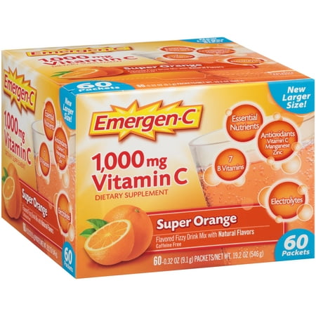 Photo 1 of Emergen-C Vitamin C Supplement Drink Mix - Super Orange - 60ct exp date 01-2023