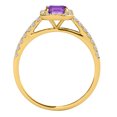 thumbnail image 3 of Aonejewelry 2.50 Ct. Ttw Diamond and Emerald Shaped Amethyst Ring in 10K Yellow Gold, 3 of 4