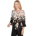 thumbnail image 3 of Alfred Dunner Womens Falling Flower Beaded Split Neck Top, 3 of 4