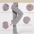 thumbnail image 4 of Yoga Pants Women Bootcut High Waisted Wide Leg Leggings Workout Loose Lounge Sweatpants Baggy Gym Compression Joggers Plus Size, 4 of 9