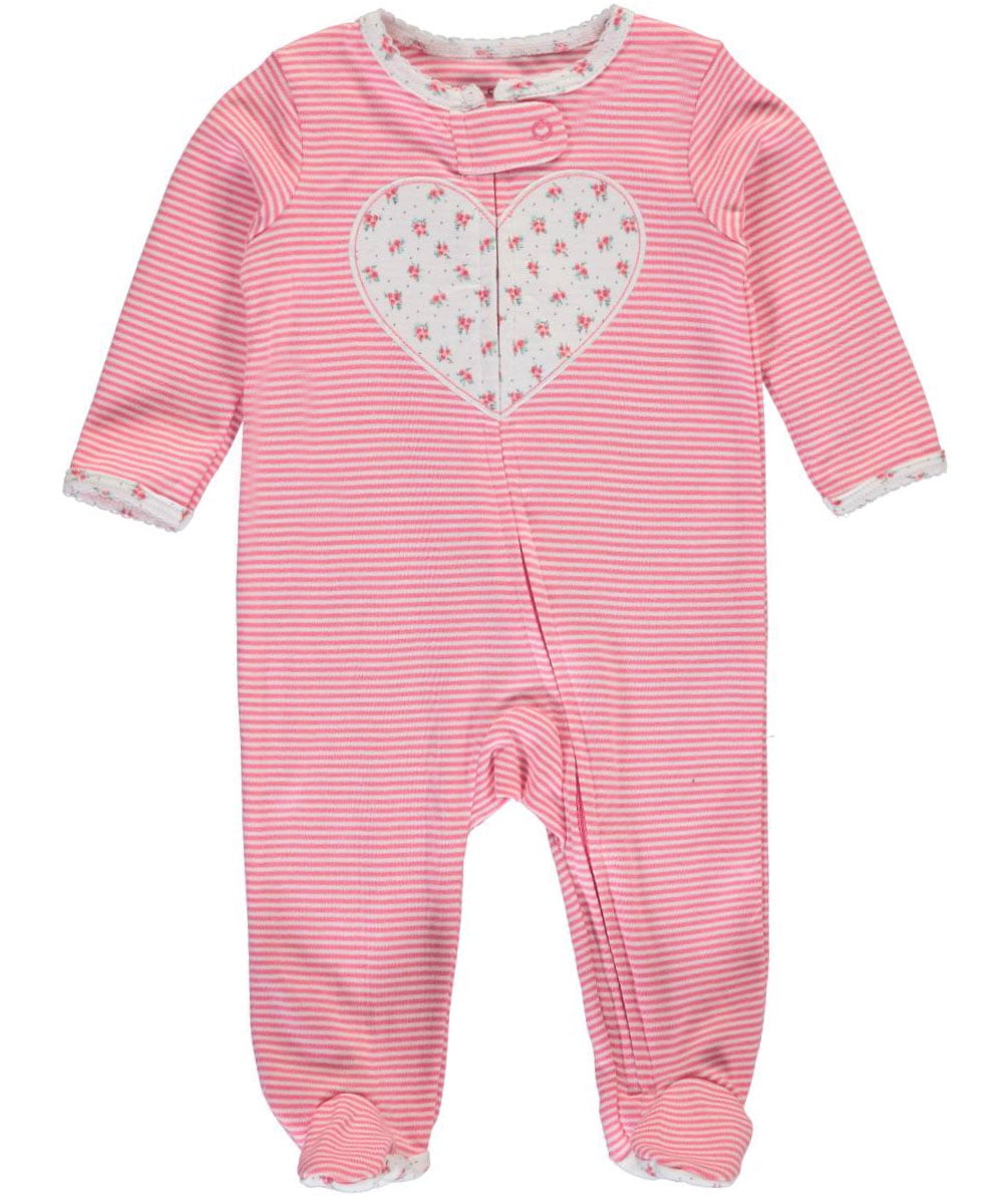 Carter's - Baby Girls' "Floral Heart Split" Footed Coverall - Walmart ...