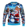 thumbnail image 3 of Sudadera navideña para hombre y mujer, 24 unidades, con estampado 3D de muñeco de nieve y Papá Noel, feo suéter navideño, unisex, para fiestas navideñas, 3 of 5