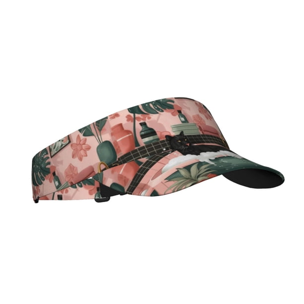 Balery Black Cat Pink Bathroom Gorra deportiva con visera ajustable para mujer y hombre (talla única)