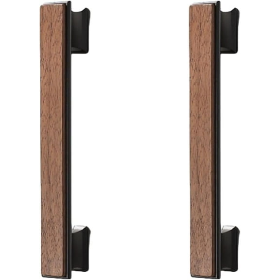 Gamvdout Wooden Drawer Knobs 2Pcs Chinese Style Black Walnut Solid Wood Cabinet Door Handle Wooden Wardrobe Drawer Wine Cabinet Handle Single Hole White Beech