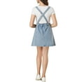 thumbnail image 3 of MODA NOVA Junior's Denim Mini Skirts Button Front Casual Suspender Skirt Blue 11, 3 of 6
