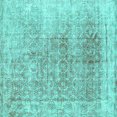 thumbnail image 1 of Ahgly Company Machine Washable Indoor Square Persian Turquoise Blue Traditional Area Rugs, 3' Square, 1 of 4