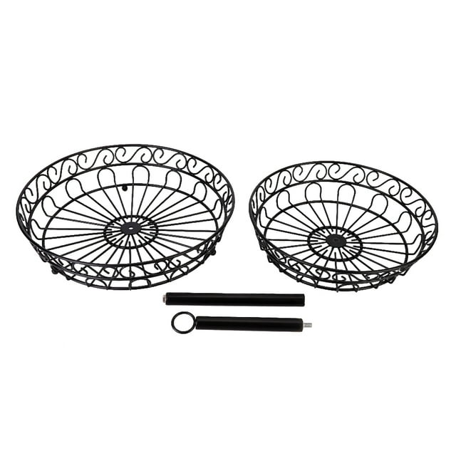 Two Layers Fruit Basket,Iron Two Layers Desktop Iron Fruit Basket Fruit Holder Breakthrough Technology
