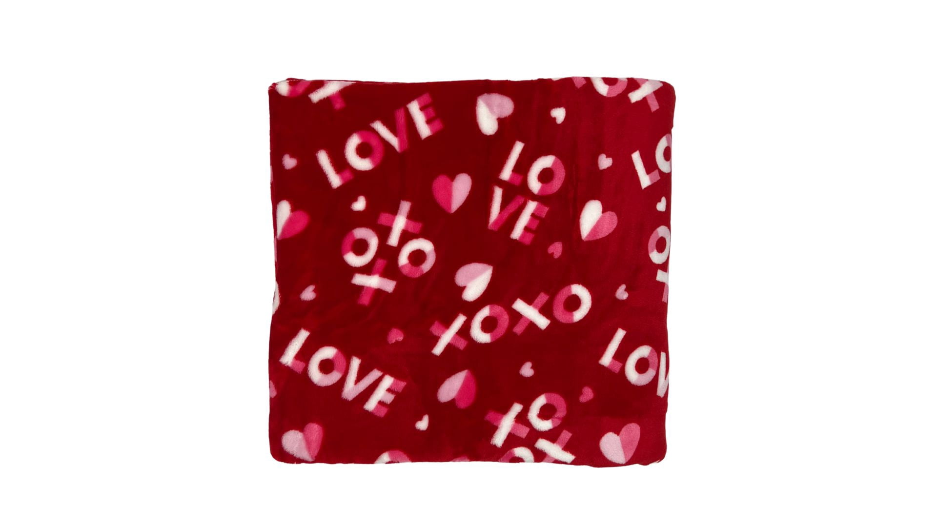 Crafted By Catherine Valentine's Day Plush Throw, XOXO Love, Standard Size, All Ages