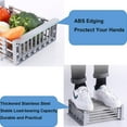 thumbnail image 5 of GULICA Dish Drying Rack Black, Adjustable Stainless Steel Drainer Basket Drain Tray for Dish Vegetable Fruit, 18.2" x 8.9", On or in Sink Kitchen Basket Dish Drying Rack, 5 of 6