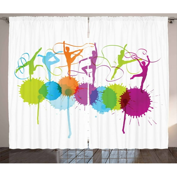 Gymnastics Curtains 2 Panels Set, Rhythmic Gymnastics ...
