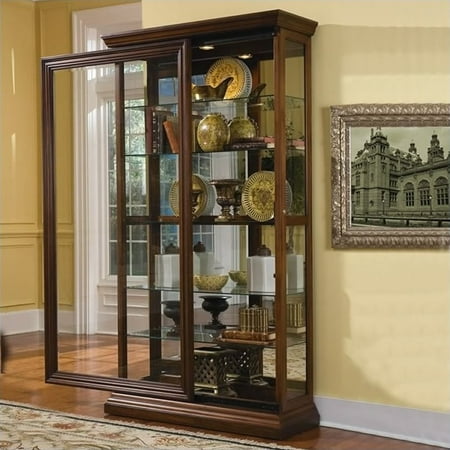 Cherry Carved Curio Cabinet - Pulaski Edwardian Curio in Cherry Finish