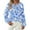 Blue, variant on Boho Tops for Women Going Out Floral Long Sleeve Shirts Dressy Casual Work Blouses Drawstring Fall Outfits
