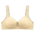 thumbnail image 1 of Bigersell Sport Bra Women Printed Gathered Together Daily Bra Underwear No Underwire Female Polyester Push up Bra Regular T-Shirt Bra, Style 284, Beige S, 1 of 4