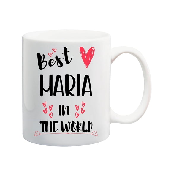 Personalized Name Mug, Custom Name Mug Maria in the World Customizable Name Mug, Name Mug, Personalized Name 11oz White Mug 215226