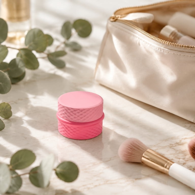 Skincare Storage Solution, Makeup Storage Organizer, Bathroom Essentials, Small Bathroom Storage, Travel Organizer, Portable Pink Silicone Face Cream Container, 3 X 2 Inch Sealed