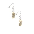 thumbnail image 3 of Delight Jewelry Goldtone Crystal Initial - J - Silver tone Infinity French Earrings, 3 of 4
