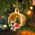 thumbnail image 5 of Creative Christmas Tree Pendants Decorations Cute Sleeping Dog in A Scene-sleeping in Cup Hanging Pendants New Year Navidad 2D, 5 of 5