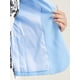 thumbnail image 5 of Conjunto de vestido y chaqueta INSPIRE CHIC para mujer de 2 piezas, vestido sin mangas de gasa con flores y chaqueta de panel contrastante, color azul cielo y blanco, talla L, 5 of 6