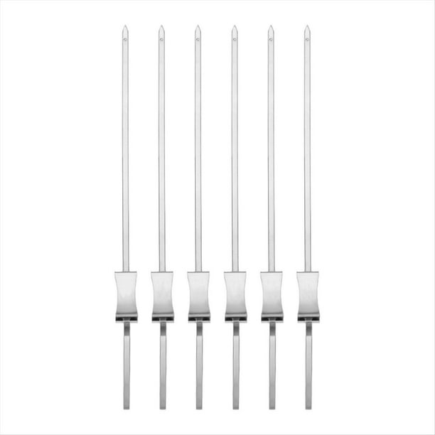 Brochetas para Parrilla con Manejar , Brochetas para Barbacoa de Acero Inoxidable, Brochetas para Carne, Pollo y Salchichas,A