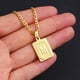 thumbnail image 5 of Initial Pendant Necklace for Women Simple Stainless Steel Cuba Link Charm Letter Square Necklace Men Jewelry Couple Gift, 5 of 5