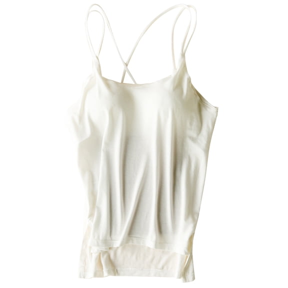 Womens Tank Tops V Neck Beauty Back Solid Camisole With Built In Padded Womens Tops for Lightweight Layering