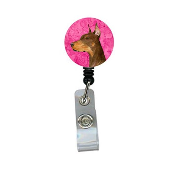 Carolines Treasures SS4744-PK-BR Doberman Retractable Badge Reel Or Id Holder With Clip