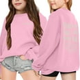 thumbnail image 4 of HXWCHs Soft cotton girls' sweatshirts Girls Winter Pullover Hoodie Soft Casual Round Neck Sweatshirt for Kids Ages 3-14 Years Comfortable Daily Wear with Sneakers Pink 9-10 Years, 4 of 6