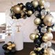 thumbnail image 3 of Kit de guirnalda de globos negros y dorados, 121 piezas de confeti de látex metálico reutilizable, kit de arco de globos negros y dorados, decoración de fondo de fiesta para fiesta de cumpleaños., 3 of 5