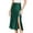 Dark Green, variant on Nlife Women High Waist Silk Satin Side Split Midi Skirt