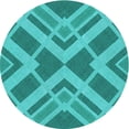 thumbnail image 1 of Ahgly Company Indoor Round Patterned Dark Cyan Green Area Rugs, 8' Round, 1 of 6