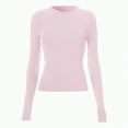 thumbnail image 4 of Towmus Womens Long Sleeve Shirts Crop Tops Crew Neck Going Out Basics Tees Trendy Winter Clothes, 4 of 5