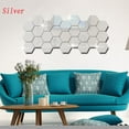 thumbnail image 4 of 6/12Pcs Fashion Art Safety Mural Decals Mirror Wall Sticker Geometric Hexagon Home Decor GOLD XL 12PCS, 4 of 8
