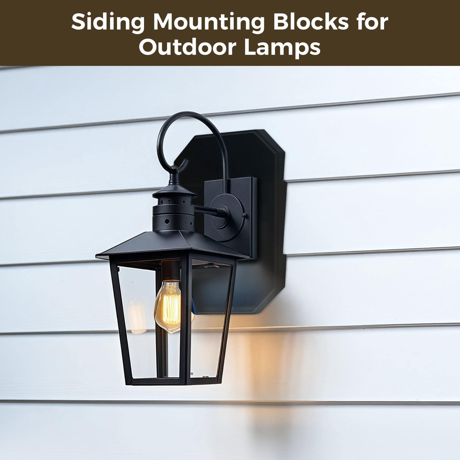 2 PCS Vinyl Siding Mounting Blocks, Light Mounting Blocks with Electrical Box, Outdoor Siding Mounting Kit, Siding Mounting Plate for 1/2 Inch Lap Double and 4 Inch Siding