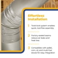 thumbnail image 5 of DuraVent 6" PelletVent Stainless Steel 45 Degree Elbow Stove Pipe, Silver, 5 of 6