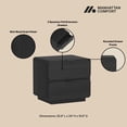 thumbnail image 4 of Chrystie Contemporary Modern 26" Nightstand in Black (2-Drawer), 4 of 10