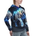 thumbnail image 6 of Wukai Futuristic Blue Light White Tiger Print Womens Hoodies Fleece Sweatshirts Long Sleeve Sweaters Pullover Fall Outfits Winter Clothes-Small, 6 of 7
