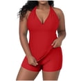 thumbnail image 2 of Kakii Workout Sets for Women 2 Piece Wrap Halter Tank Top High Waist Biker Shorts Yoga Pilates Outfits, 2 of 8