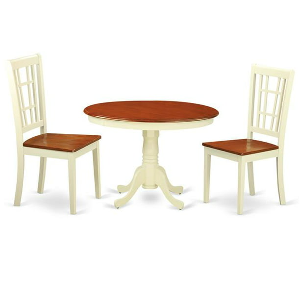 Wood Seat Dining Set 1 Round Small, Round Dining Room Table And 2 Chairs