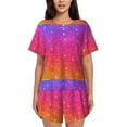 thumbnail image 1 of Balery Holiday Shiny Conjunto de Pijama para Mujer con Estampado, Dos Piezas de Manga Corta y Shorts, Ropa de Dormir Suave con Cuello Redondo y Bolsillos-XX-Large, 1 of 6