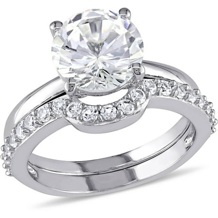 Miabella 2-4/5 Carat T.G.W. Created White Sapphire 10kt White Gold Bridal Set