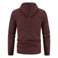 thumbnail image 4 of BXINGOHAI Men's Zip Up Hoodies Casual Long Sleeve Full Zipper Sherpa Fleece Lined Knit Cardigan Sweater fall winter Jacket with Pockets Today Wine,S, 4 of 4