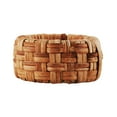 thumbnail image 7 of Set of 6 Plastic & Cane Napkin Rings - Rustic Round Holders for Parties and Events (Brown), 7 of 7