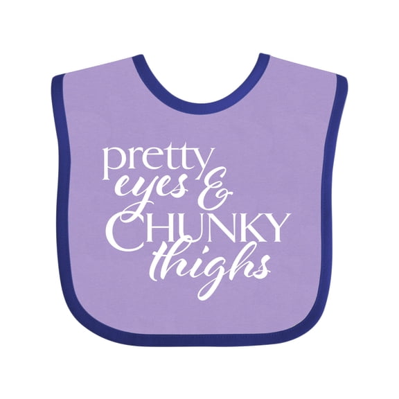 Inktastic Pretty Eyes and Chunky Thighs Boys or Girls Baby Bib