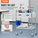 thumbnail image 2 of VEVOR Carro de servicio de laboratorio, carro rodante utilitario de acero inoxidable de 2 capas, carro medico con dos cajones, carro utilitario dental con ruedas bloqueables y un cubo, 2 of 9