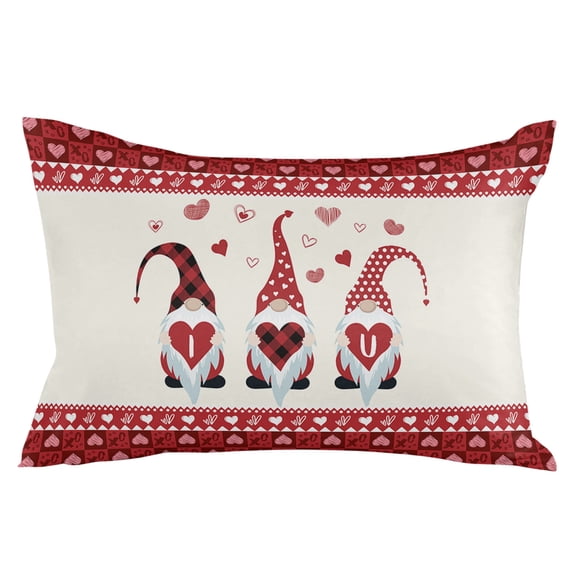 I Love U Red Buffalo Plaid Love Heart Standard Size Pillow Cover, Pillowcase Protectors with Zipper, Breathable Decorative Throw Pillow Case Cover, Pillow Shams for Couch Sofa 20x26Inch