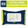 Goodwipes Flushable Butt Wipes Safe for Sensitive Skin, Cedar Scented, 1 Pack, 50 Total Wipes