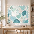 thumbnail image 5 of Teal Abstract Botanical Shapes on White, Serene Minimalist Style for Art Lovers, Modern Organic Wall Art, Housewarming Gift Tapestry Wall Hanging for Bedroom, Living Room and Dorm, 5 of 7