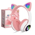 thumbnail image 1 of KERHAND Bluetooth Headphones for Kids, Cute Ear Cat Ear LED Light Up Foldable Headphones Stereo Over Ear with Microphone/TF Card Wireless Headphone for iPhone/iPad/Smartphone/Laptop/PC/TV (PIink), 1 of 5