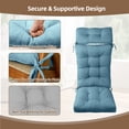 thumbnail image 4 of Millsilo 3-Piece High Back Rocking Chair Cushion Set, 52" Seat & Back Support with Detachable Neck Pillow, Non-Slip Bottom & Ties— Blue, 4 of 8